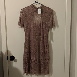 Rue21 Lace Mini Dress in Taupe